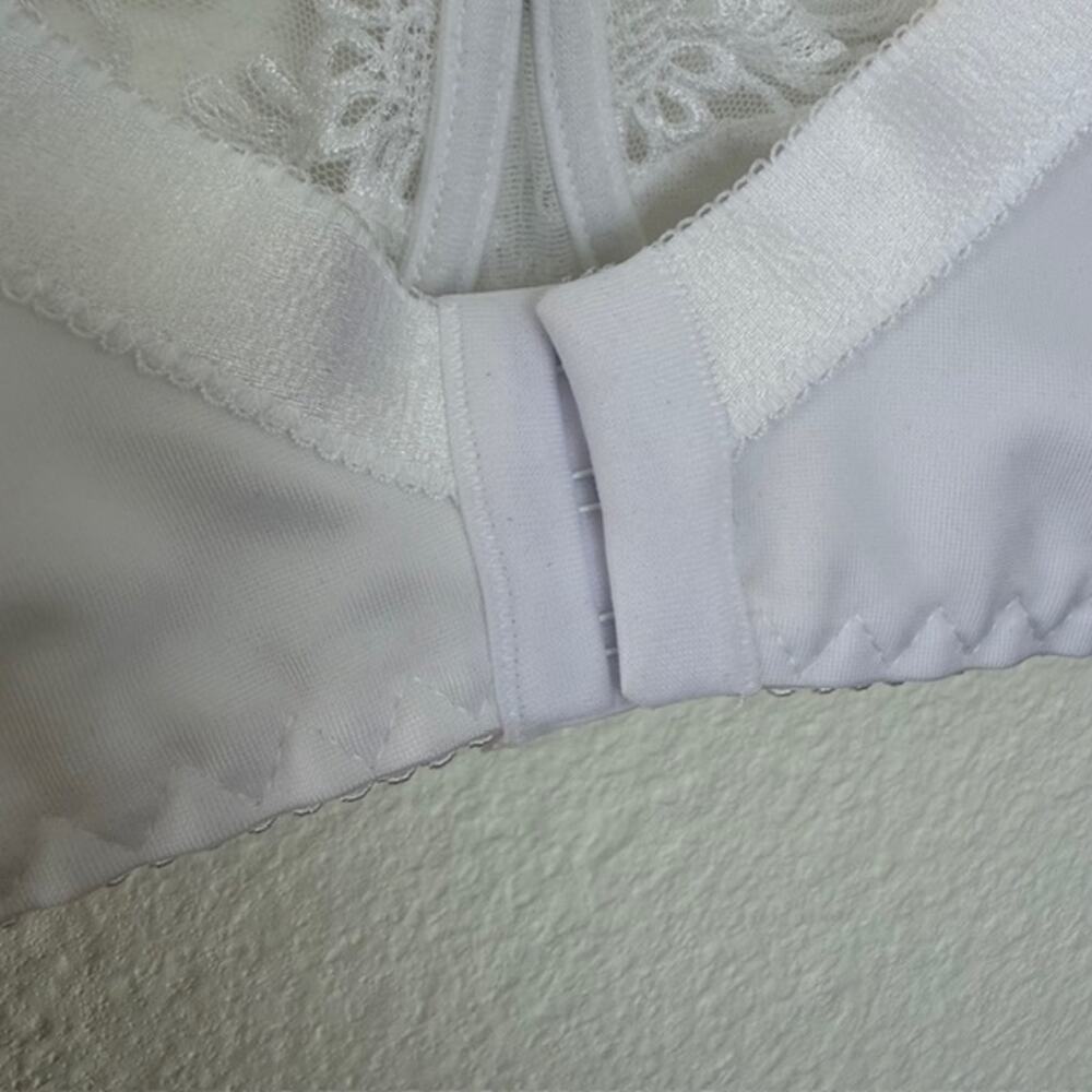 WiesMANN Bra 40F White Floral Underwired‎ Jewel Detail Unlined Lacy Romantic - Picture 7 of 13